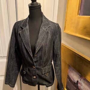 one 5 one Dark Wash Denim Blazer Jacket